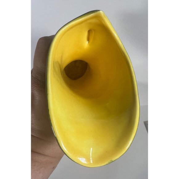 Red Wing Pottery Green & Yellow Cornucopia Vase Vintage 1940s - Picture 10 of 10